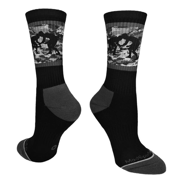 Mens Athletic Cushion Crew Sock Snake Texture Skin In Black And White Long Sock Sports 